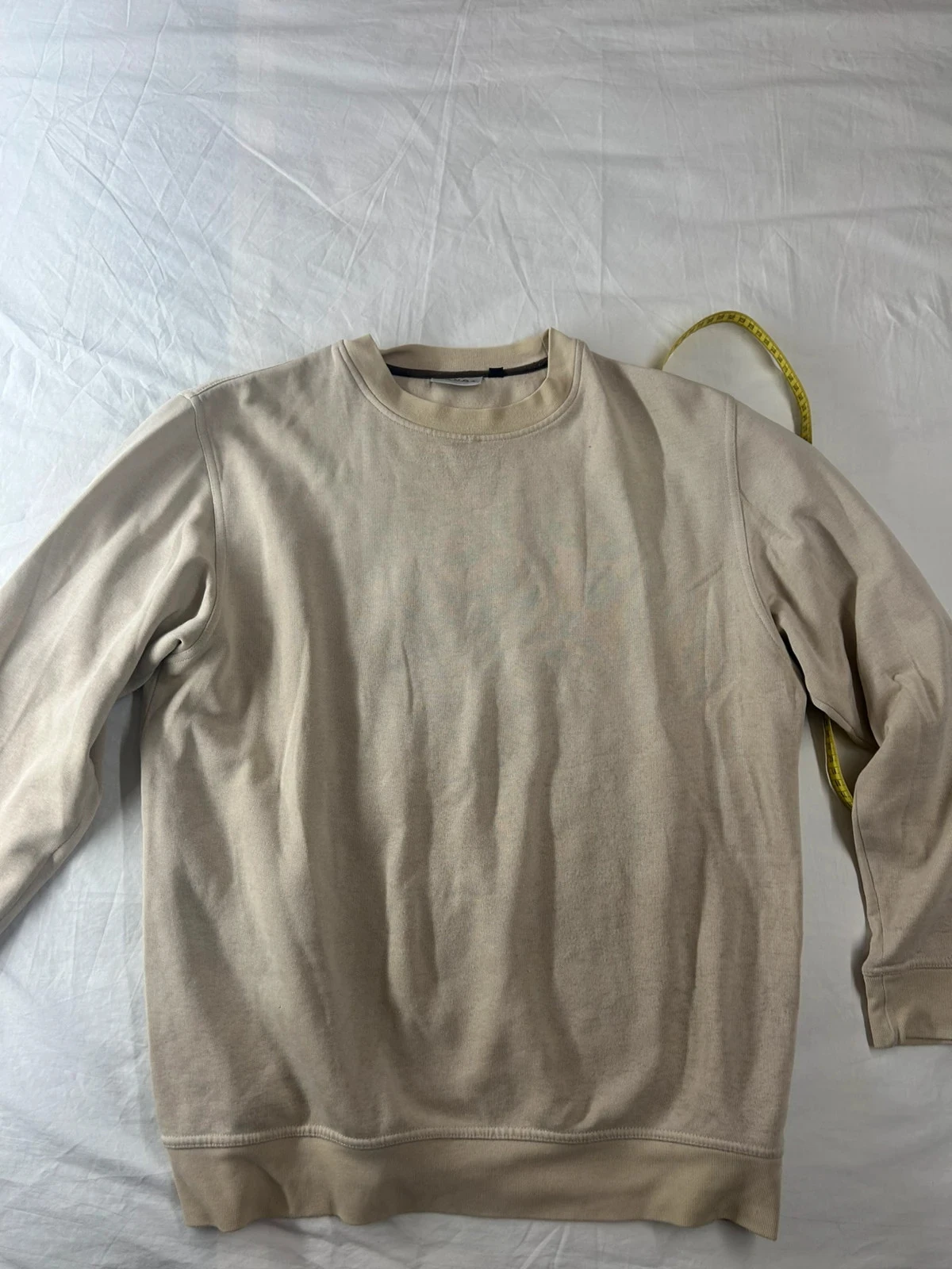 Pull à ras de cou blanc crème canda